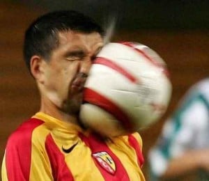 face-shot ball to face