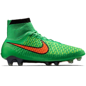 bright green football boots