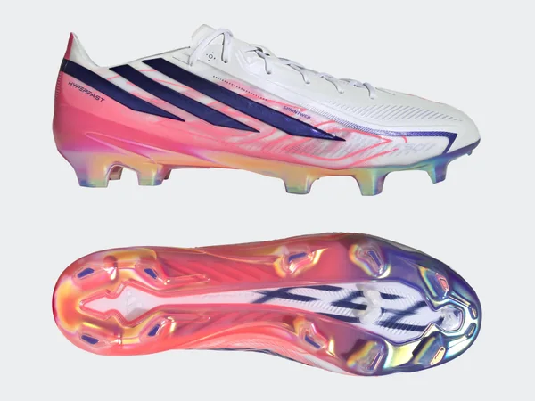 adidas F50 Hyperfast Elite laced boot in white, pink and purple