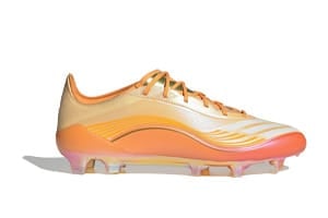 adidas F50 Messi Hora Dorada 2026 boots in tangerine and gold