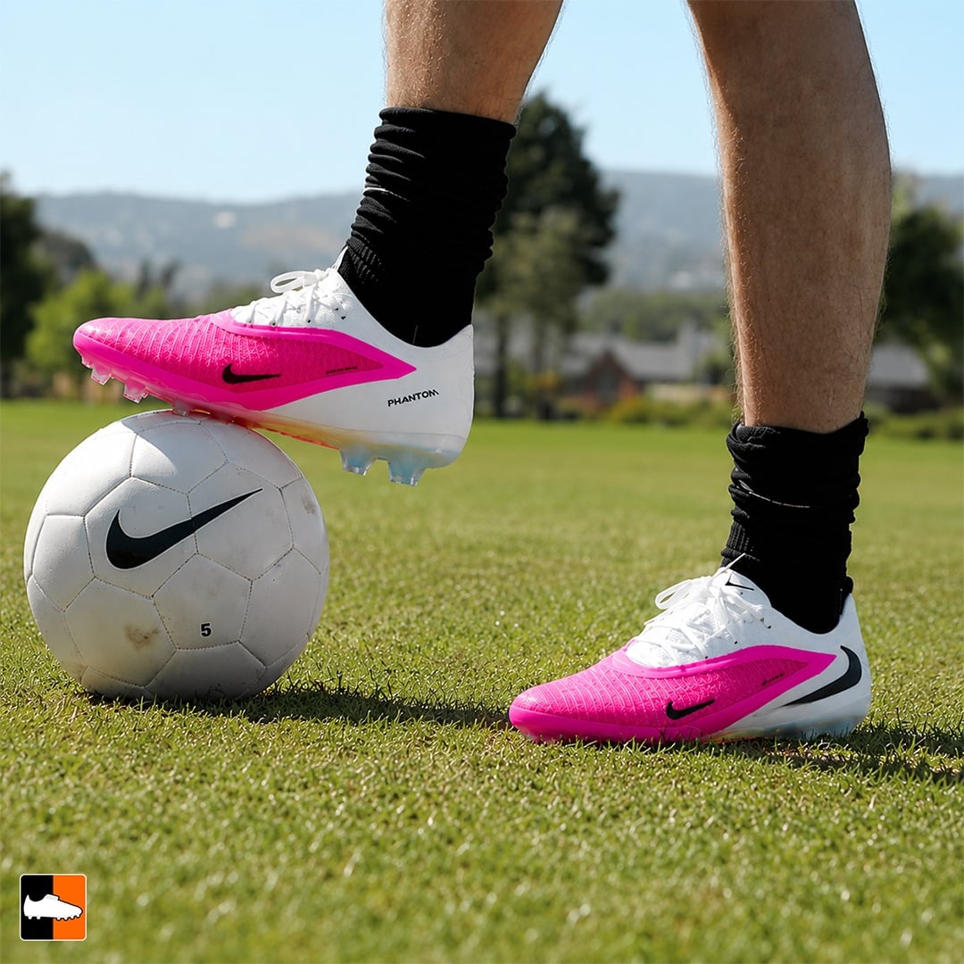 Nike Phantom 6 being tested on natural grass