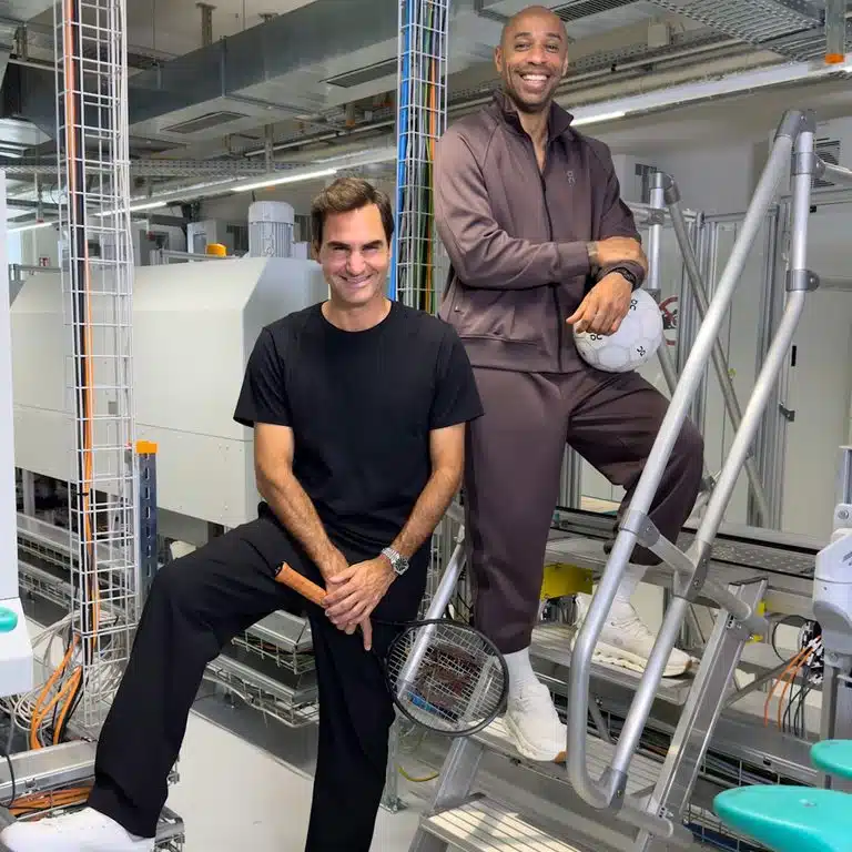 Roger Federer with Thierry Henry at On